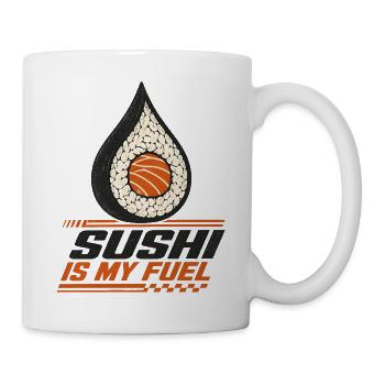Sushi ist mein Treibstoff – lustiges Sushi-Liebhaber-Retro-Design - Tasse - Weiß - Rechts