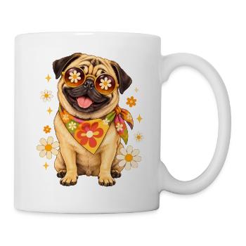 Mops Hund süßer Mops niedlicher Mops - Tasse - Weiß - Rechts