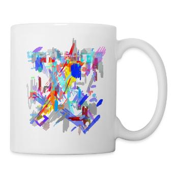 Farben Muster Abstrakt - Tasse - Weiß - Rechts