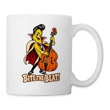 Bite the Beat! – Halloween Rockabilly-Banane - Tasse - Weiß - Rechts