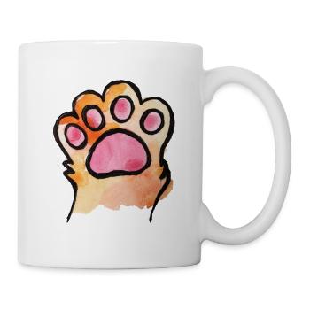 Pfotenabdruck Aquarellspritzer - Tasse - Weiß - Rechts