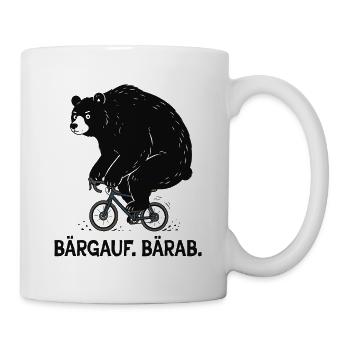 Bärgauf. Bärab. - Lustiger Gravel Bär - Tasse - Weiß - Rechts