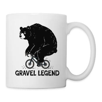 Gravel Legend – Funny Bear Cyclist - Tasse - Weiß - Rechts
