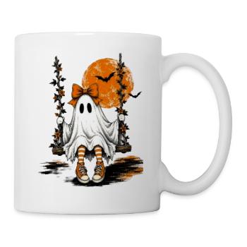 Geist auf der Schaukel unter dem Mond - Tasse - Weiß - Rechts