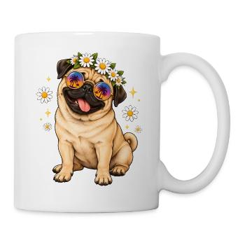 Mops Hund süßer Mops niedlicher Mops - Tasse - Weiß - Rechts
