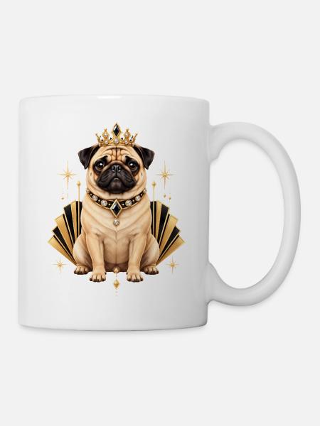 Mops Hund süßer Mops niedlicher Mops - Tasse - Weiß