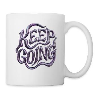 Chrom-Buchstaben Bleiben Sie metallisch Y2K - Tasse - Weiß - Rechts