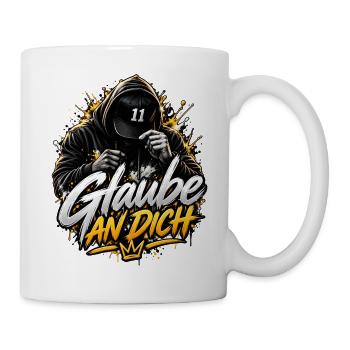 Glaube an Dich – Selbstvertrauen Hoodie - Tasse - Weiß - Rechts