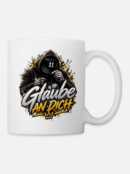 Glaube an Dich – Selbstvertrauen Hoodie - Tasse - Weiß