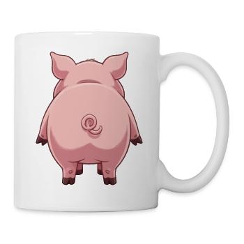 Lustiges Schwein von Hinten Geschenk Bauern - Tasse - Weiß - Rechts