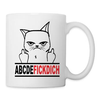 Fuck you Fick dich T Shirt Witzig Lustige Tiere - Tasse - Weiß - Rechts
