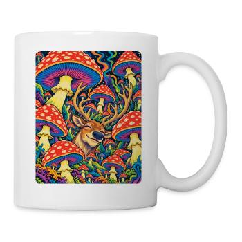Psychedelische Rentiere und Amanita - Tasse - Weiß - Rechts