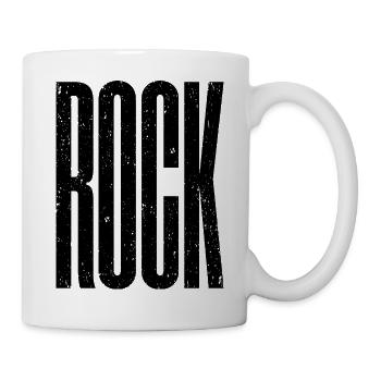 Fettgedrucktes, belastetes Rock-Logo - Tasse - Weiß - Rechts