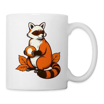 Waschbär mit Kastanie - Tasse - Weiß - Rechts