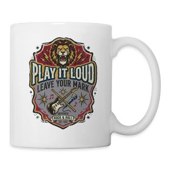 Rock And Roll Lew Music Retro-Gitarre - Tasse - Weiß - Rechts