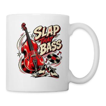 Slap That Bass – Rockabilly Kontrabass - Tasse - Weiß - Rechts