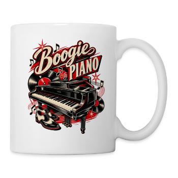 Boogie Piano – Rock'n'Roll & 50er Musik - Tasse - Weiß - Rechts
