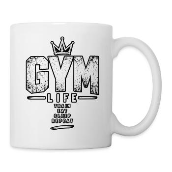 Gym Life Repeat - Tasse - Weiß - Rechts