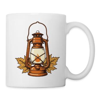 Laterne im Herbstlaub - Tasse - Weiß - Rechts