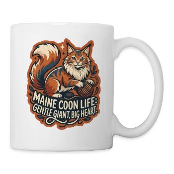 Maine Coon Cat Big Fluffy Yarn - Tasse - Weiß - Rechts