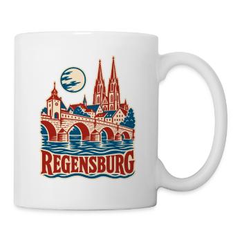 Regensburg Steinerne Brücke - Tasse - Weiß - Rechts