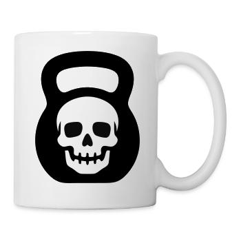 Totenkopf Kettlebell Logo - Tasse - Weiß - Rechts