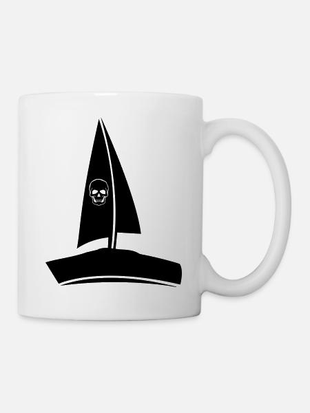 Piratenschiff Skull - Tasse - Weiß
