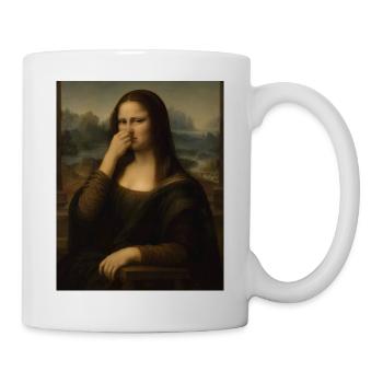 Die Mona Lisa bedeckt ihre Nase - Tasse - Weiß - Rechts