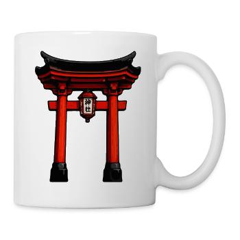 Roter Torii mit Laterne - Tasse - Weiß - Rechts