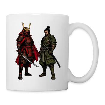 Roter und Grüner Samurai-Kontrast - Tasse - Weiß - Rechts