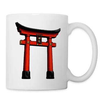 Roter Torii Türbogen Kunst - Tasse - Weiß - Rechts
