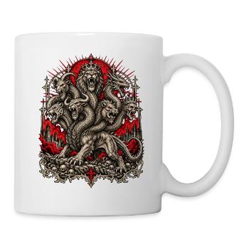 Kronenhydra im Flammenrot - Tasse - Weiß - Rechts