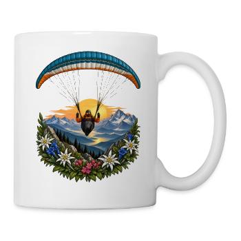 Paragliding Alpenpanorama Blumenkreis - Tasse - Weiß - Rechts