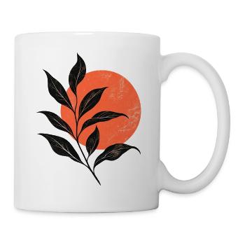 Sunset Leaf Silhouette - Tasse - Weiß - Rechts