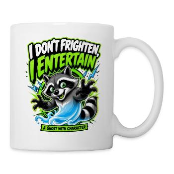 Waschbär unterhält: Geist mit Charakter - Tasse - Weiß - Rechts