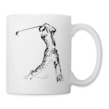 Golfliebhaber Zeichnung - Tasse - Weiß - Rechts