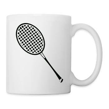 Minimalistische Tennisschläger-Silhouette - Tasse - Weiß - Rechts