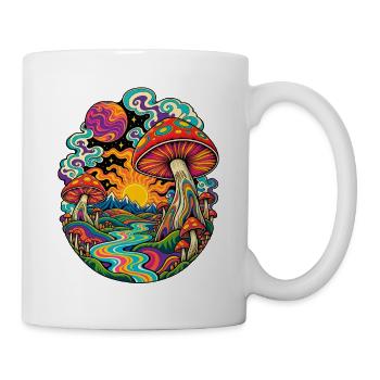 Psychedelische Pilzlandschaft - Tasse - Weiß - Rechts