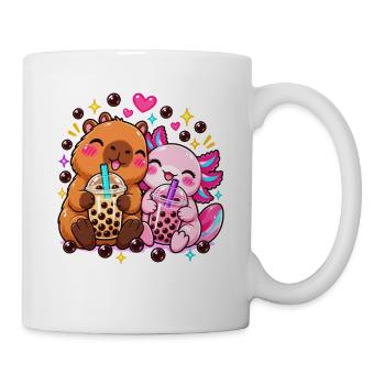 Axolotl Kostüm Boba Tea Süß Kawaii Kinder Mädchen - Tasse - Weiß - Rechts