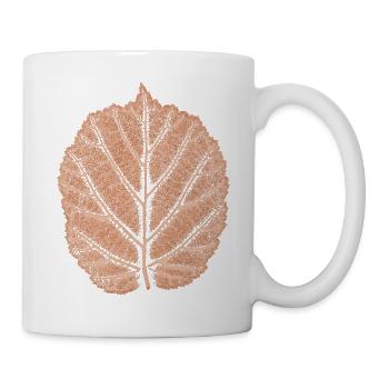 Haselnussblatt / Botanik Blätter - Wald & Natur - Tasse - Weiß - Rechts