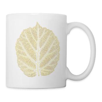Haselnussblatt / Blatt Hasel - Natur & Wald - Tasse - Weiß - Rechts