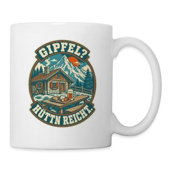 Gipfel Hüttn reicht Berghütte - Tasse - Weiß - Rechts