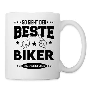 Biker Die Beste Berufe Shirt Sterne Arbeit Job - Tasse - Weiß - Rechts