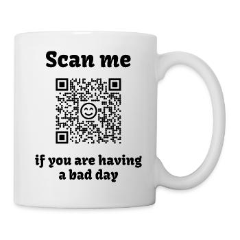 QR-Code mit liebevoller Botschaft - Tasse - Weiß - Rechts