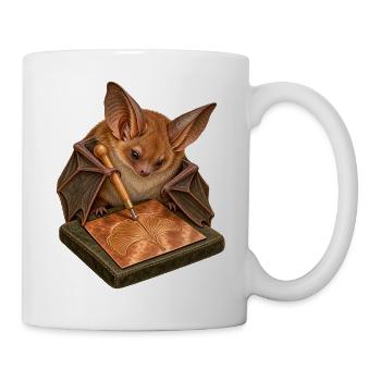 Fledermaus prägt ein Kupferblatt - Tasse - Weiß - Rechts