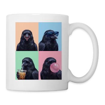 Krähen Krähe - Tasse - Weiß - Rechts