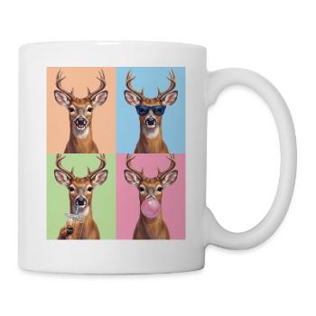 Rehe Reh - Tasse - Weiß - Rechts