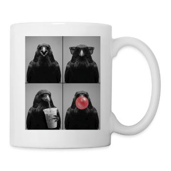 Krähen Krähe - Tasse - Weiß - Rechts