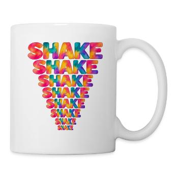 Shake – bunte Aquarelltypografie im Dreieck - Tasse - Weiß - Rechts