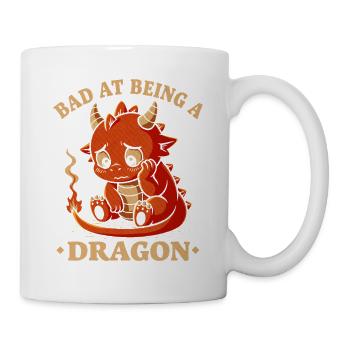 Schlecht im Drachensein – Süßer, lustiger Drache - Tasse - Weiß - Rechts
